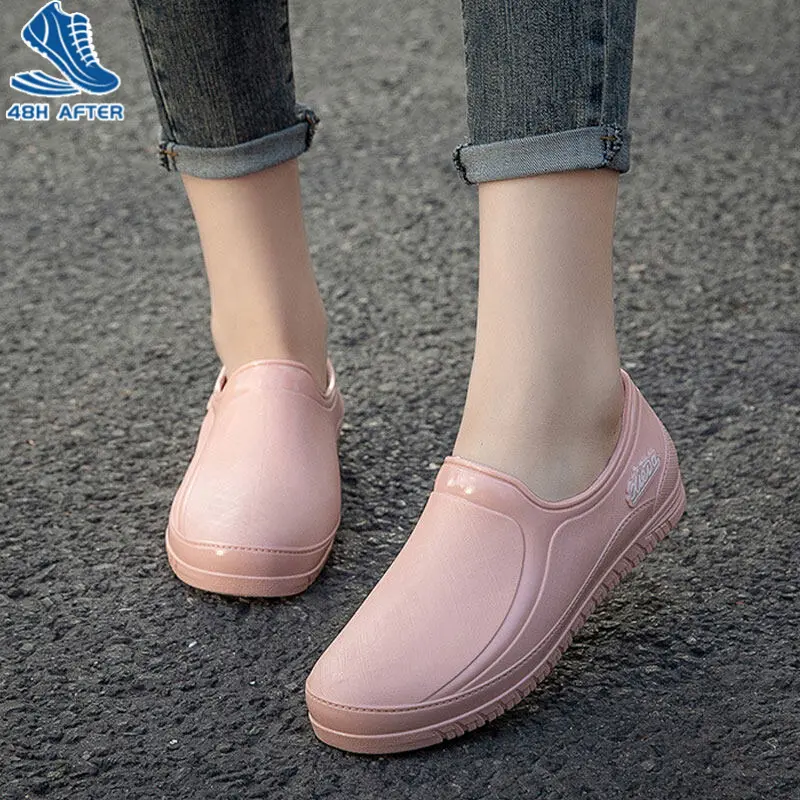 Giày Đi Mưa Cho Nữ, Cắt Nông, Giày Cao Su Chống Thấm Nước, Giày Chống Trượt, Bốt Thùng Ngắn, Thích Hợp Cho Nhà Bếp, Giày Đi Mưa
