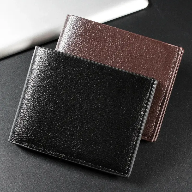 Ví nam, da thật, sản phẩm cao cấp, da bò Thật ngắn, màu đen, ví Portefeuille Homme 1