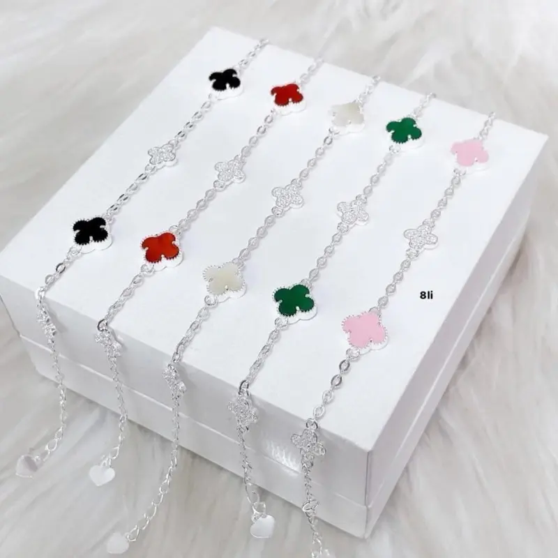 Lắc tay bạc / Cỏ 4 lá / [ThuHoai_Jewelry]