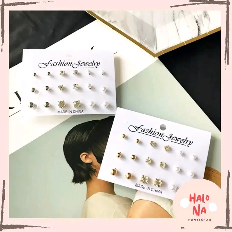 SET ANTING AKSESORIS WANITA - GRATIS ONGKIR COD - GEVPAJAMAS TOKO GEV PONTIANAK - ANTING FA26 0