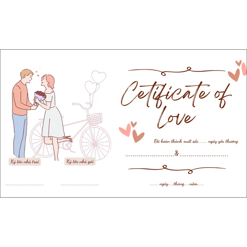 (Hàng Tặng) ID Couple Card Chứng Chỉ Tình Yêu Cho Cặp Đôi Quà Tặng Bạn Trai Bạn Gái Ngày Kỷ Niệm Kích Thước Card Visit Để Ví 0