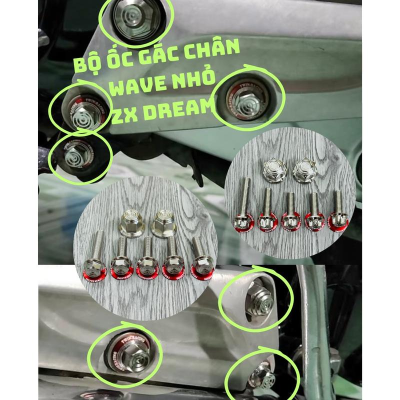 Ốc Gắn Gác Chân Wave Nhỏ / ZX /Dream GÁC CHÂN 2004 7 CHI TIẾT Phụ Tùng Phụ Kiện