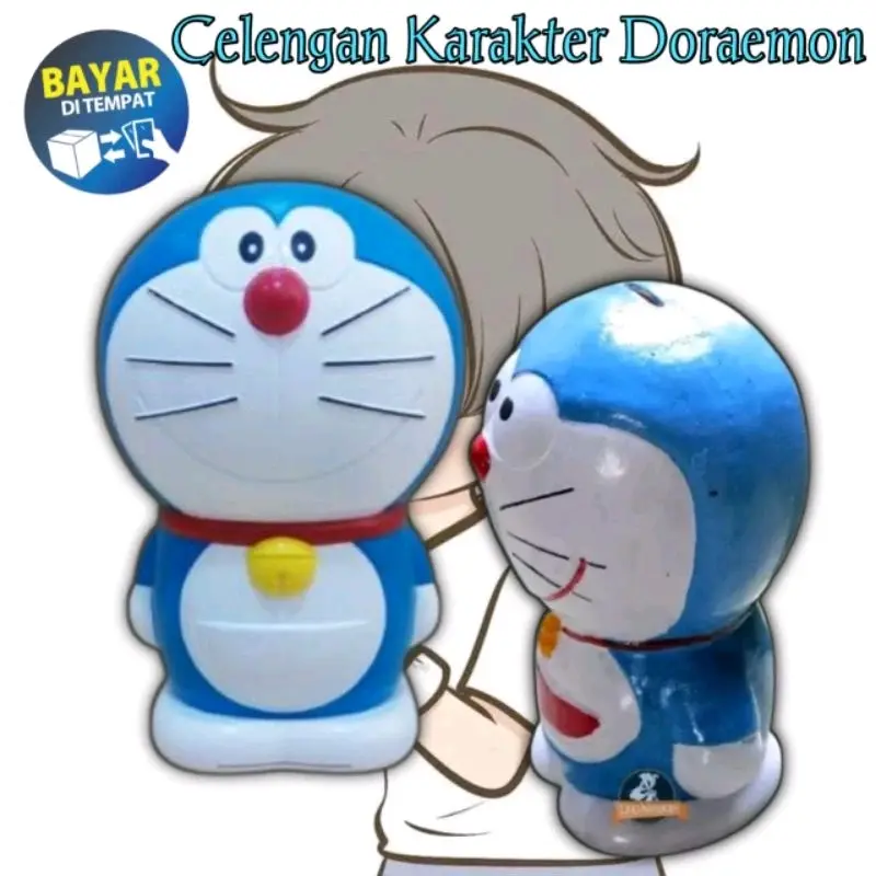Celengan tanah liat Celengan doraemon celengan jumbo termurah 5