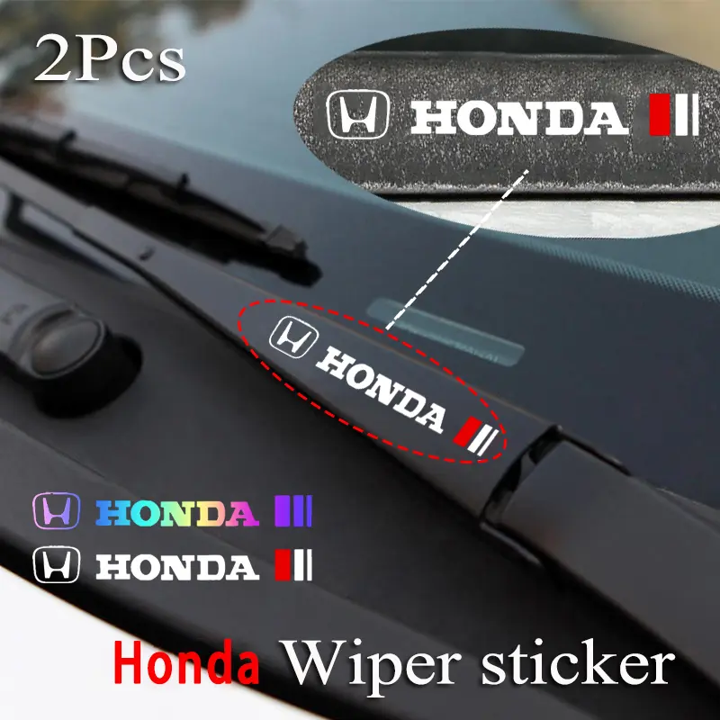 2Pcs Honda Car Window Wiper Sticker Decals Emblem for Honda city jazz Fit Civic CRV Accord Odyssey FitSaloon JADE Pilot