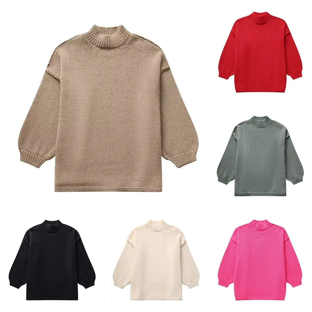 Women Autumn Long Sleeve Knitted Loose Thin Sweaters Fashion Oversized Pullovers