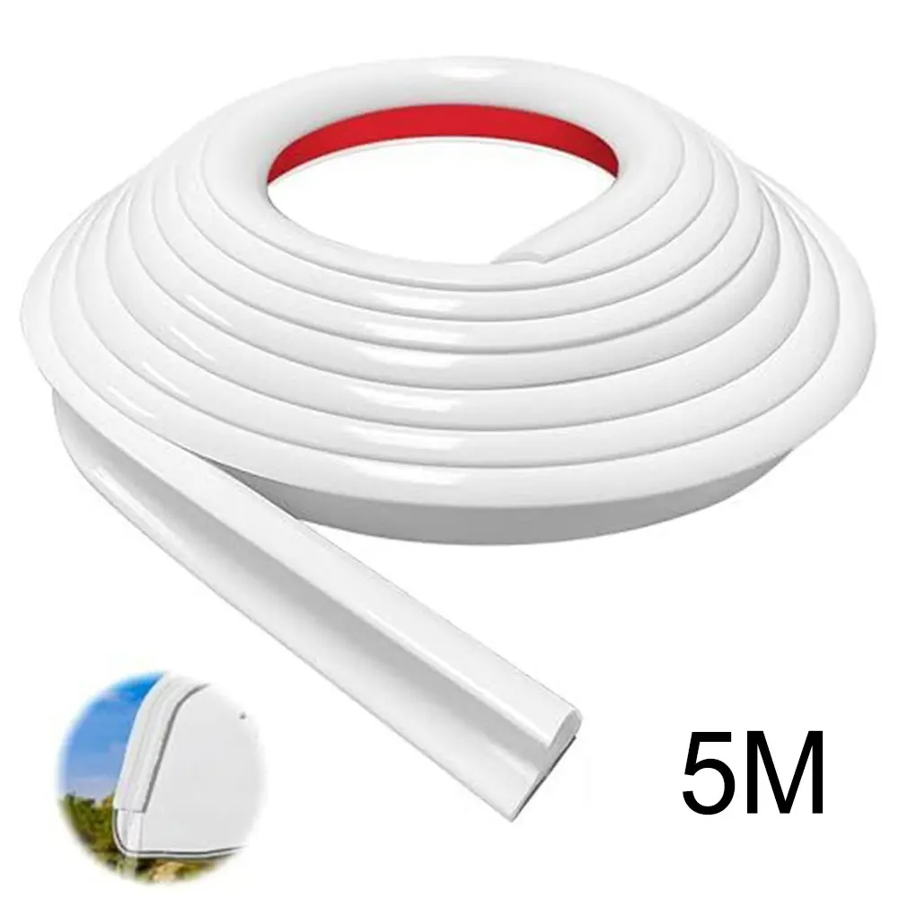 5M RV Rain Gutter 1/2" Height Drip Rail PVC Rain Strip Roof J Shape Rain Gutter