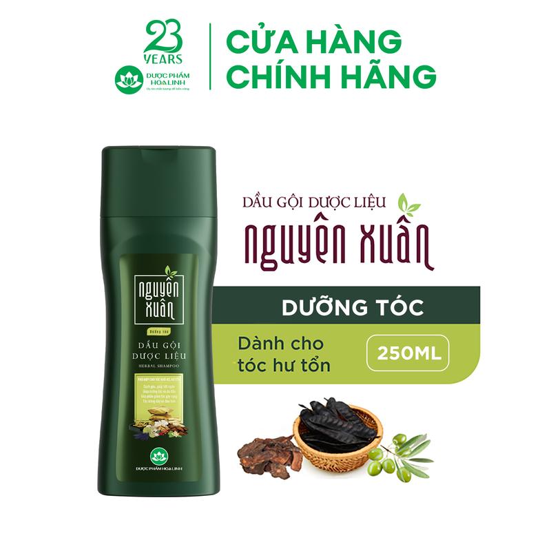 Dầu gội Dược liệu Nguyên Xuân xanh dưỡng tóc 250ml- Dành cho tóc khô xơ, hư tổn