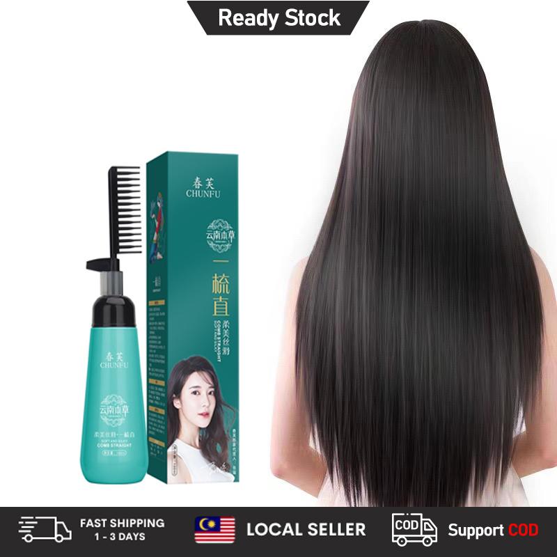 Natural Herbal Hair Straightener Cream With Keratin Treatmen - TikTok ...