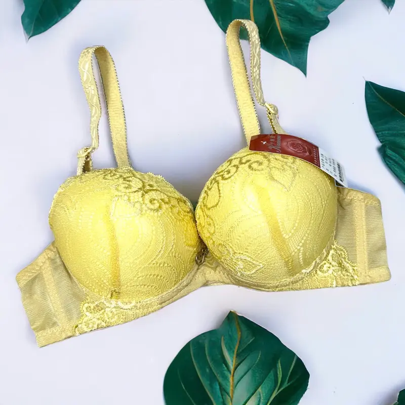 áo lót ren quyến rữ nâng vòng 1 siêu dày  5cm  MS: 817 Women Voi Nhung Viền Ren chỉ giặt tay 【 xám xanh lá 】 Kem áo  tạo khe ngực dày 8