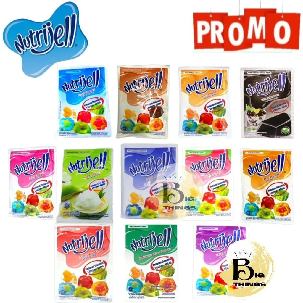 NUTRIJELL Agar Agar Jely Instan Per Sachet 10gr Nutrijel serbuk instan berbagai varian rasa Bubuk Powder