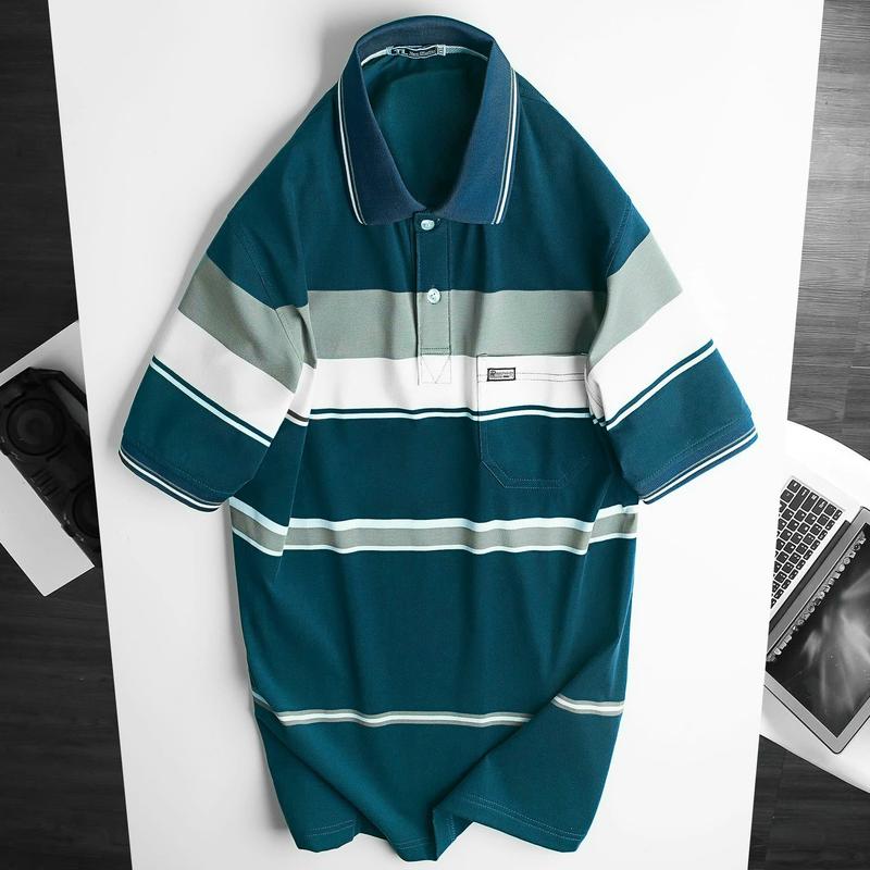 Áo thun nam có cổ trung niên loại cotton xịn áo thun cho người lớn tuổi mua tặng Ba ,tặng chồng Menswear top shirt tay ngắm cộc tay ngắn tay