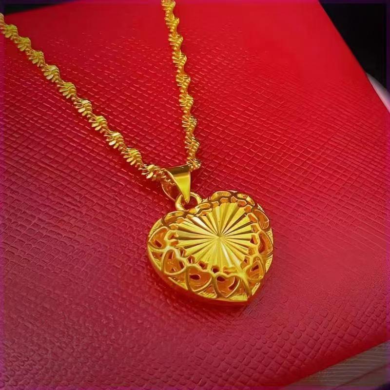 Product Introduction of Necklace Women's brass gold-plated pendant Necklace Water ripple collarbone chain Long-term non-fading jewelry for girlfriend 17