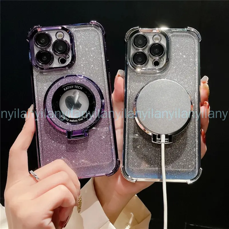 Ốp Chống Sốc, Dành Cho OPPO A58 A78 4G 5G, Bốn Góc, Ốp Điện Thoại Chống Sốc, Mạ Ốp Lấp Lánh, Hút Từ Tính, Che Phủ Toàn Bộ, Có Giá Đỡ 8