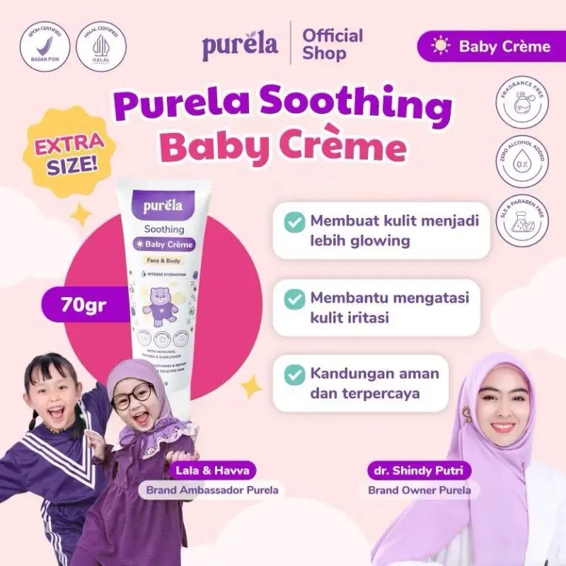 PURELA SUN & GLOW Purela Everyday Sunscreen SPF 50+ PA++++ 30 gr &  Soothing Baby Creme 70g 2