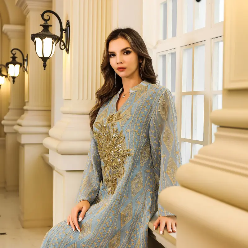 2025 Muslim Clothing Middle Eastern Abaya Women's Dubai Turkey Sequin Large Robe Dress open  abayas abaya  luxury  dubai 1