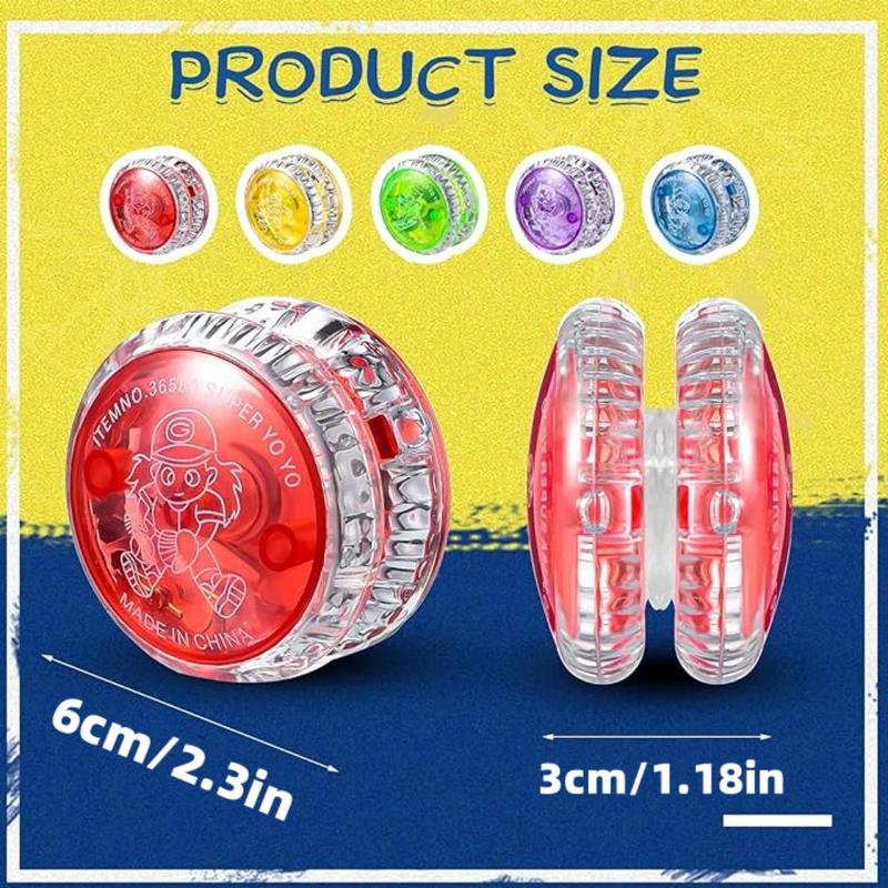 Light Up Yo Yo Ball Bulk, 3 Counts LED Responsive Ball, Colorful Plastic Responsive Bearing Ball for Birthday Carnival Prizes Party Favors, Random Colors 2