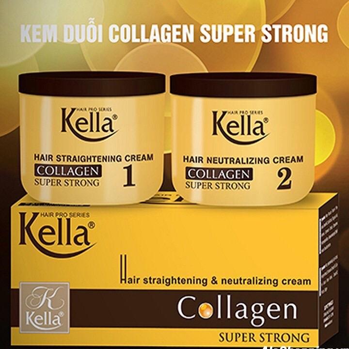 KEM DUỖI TÓC KELLA COLLAGEN SUPER STRONG MÀU VÀNG-Sản Phẩm SaLon Chuyên Dùng Nữ Dưỡng Tóc Chăm Sóc Tóc Women 0