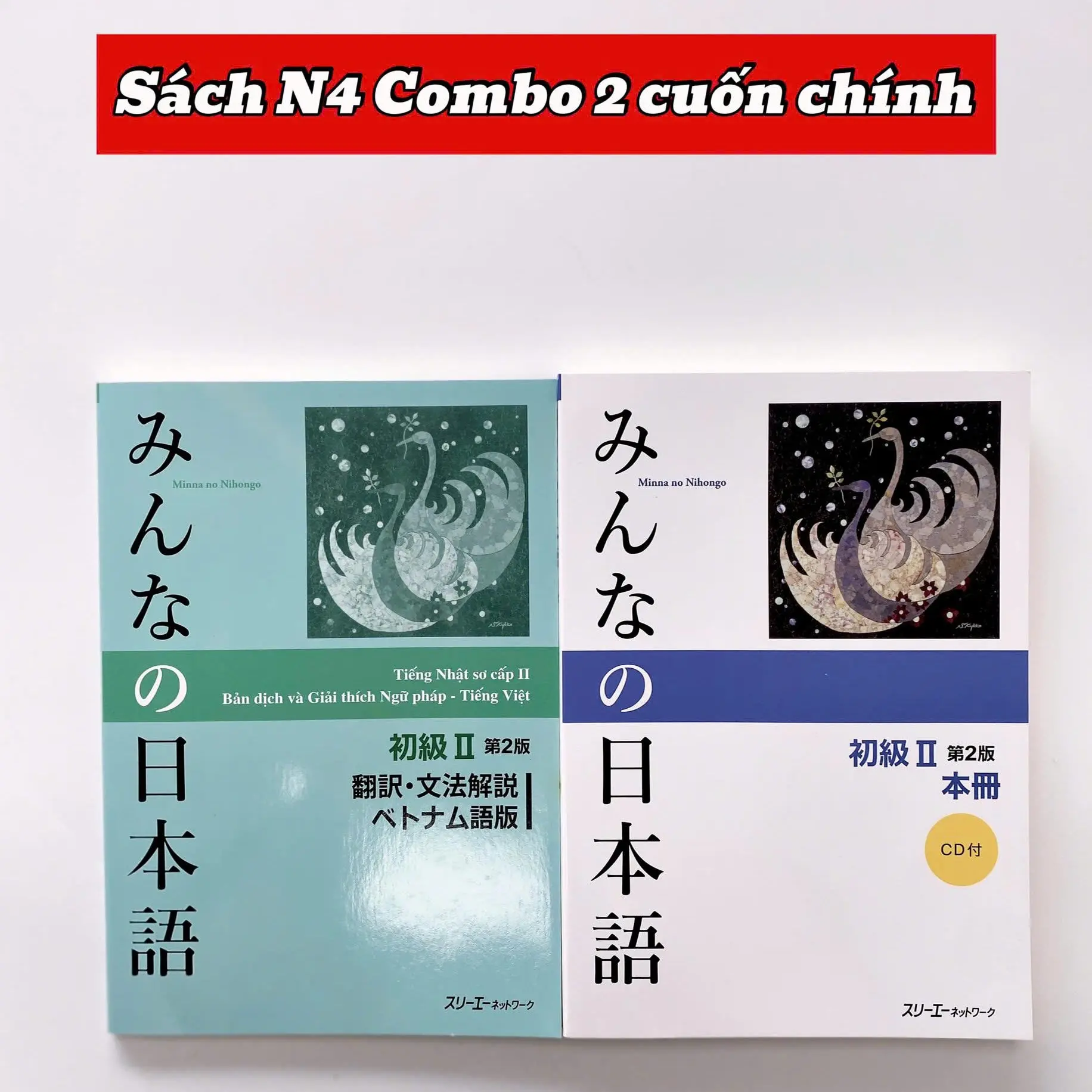 Sách - Combo 2 Cuốn Giáo Trình MinnaNo Nihongo Sơ Cấp 2 - Trình Độ N4 (Bản mới in màu)