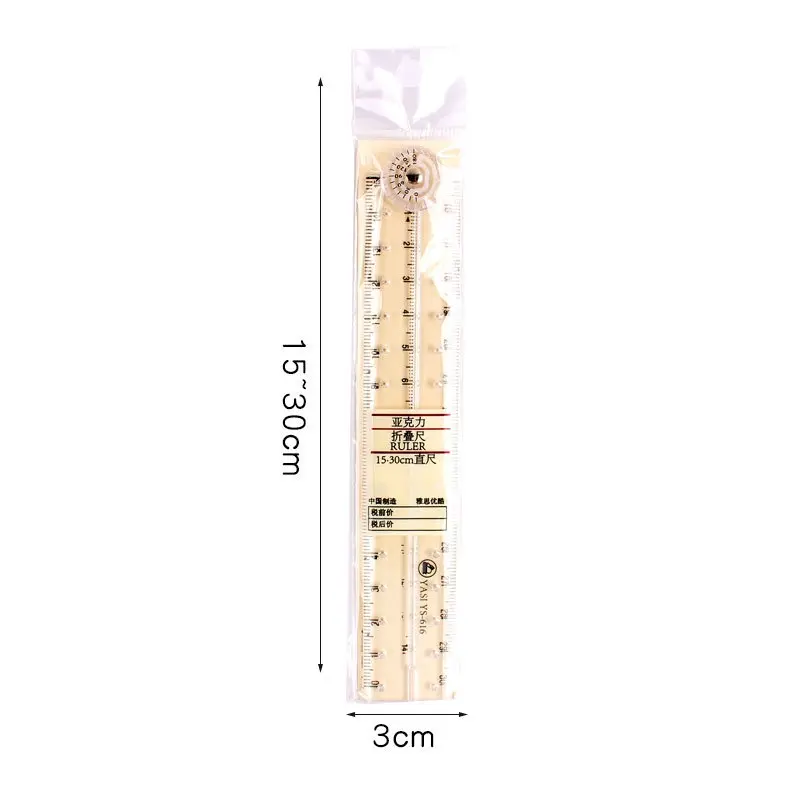 Thước Gấp Trong Suốt Bằng Acrylic, Thiết Kế Sáng Tạo, Với Cân Bằng Nhựa Đơn Giản, Thích Hợp Cho Học Sinh Và Vẽ, Thước Văn Phòng Phẩm 6