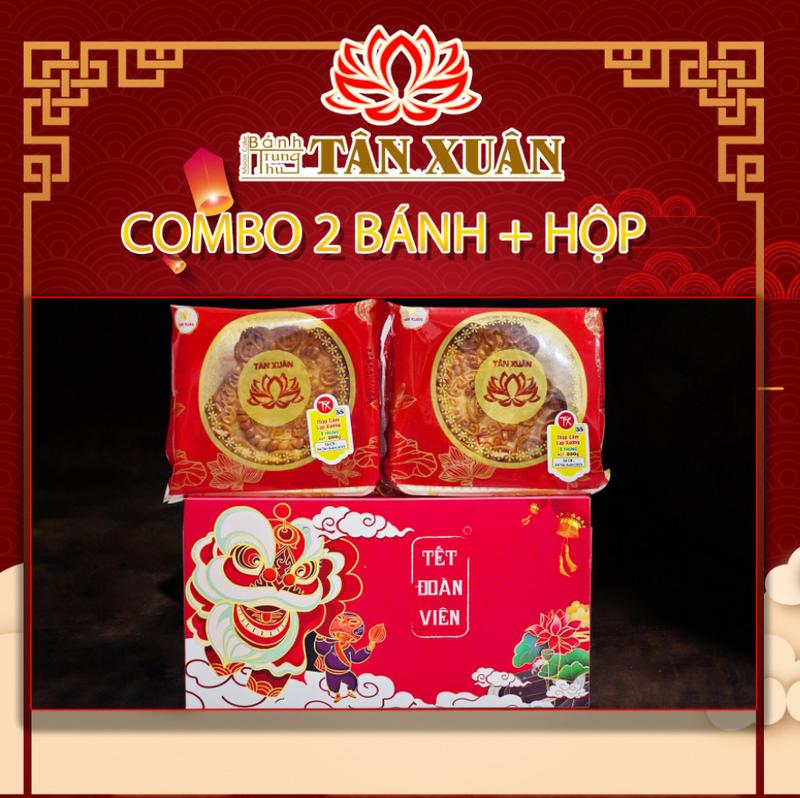 [ Kèm hộp giấy] Combo 2 bánh trung thu  Tân Xuân ( Thập cẩm 1 trứng, 2 trứng, Thập cẩm Jambon gà quay ,Đậu Xanh, Dừa, Môn 1 trứng)  Cake Food Thức Ăn 1