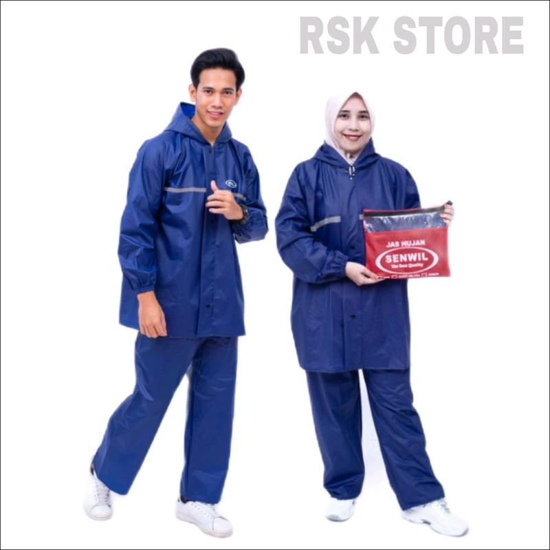 Senwil Jas Hujan Setelan Pria Wanita RAINCOAT Motor Original Bahan PVC 0,25 Tebal Anti Rembes 6
