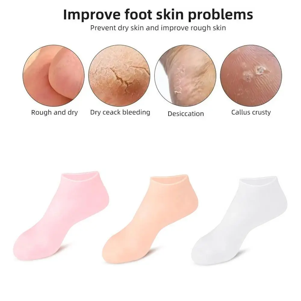 1 Pair Silicone Moisturizing Socks For Dry Cracked Feet Women Pedi Socks Women Foot Care