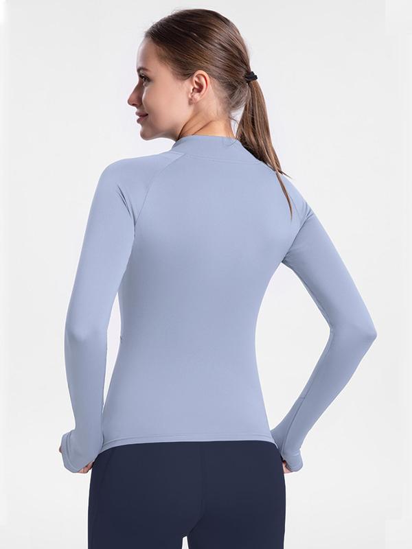 Women's Colorblock Zip Up Raglan Sleeve Sports Jacket, Quick Drying Breathable Stand Collar Sports Outerwear For Gym Workout Running, Ladies Sportswear Clothing For Spring & Fall 5