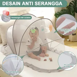 NEW PRODUK Kelambu Bayi Lipat Tenda Bayi Praktis 125x65x65cm Tenda Tempat Tidur Anak Anti Nyamuk Portable TERLARIS