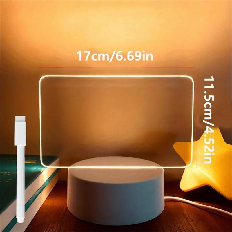 DIY Whiteboard Table Light, Acrylic Writing Board LED Night Light, USB Powered Ambient Light For Bedroom, Living Room, Bedside, Home Decor 1