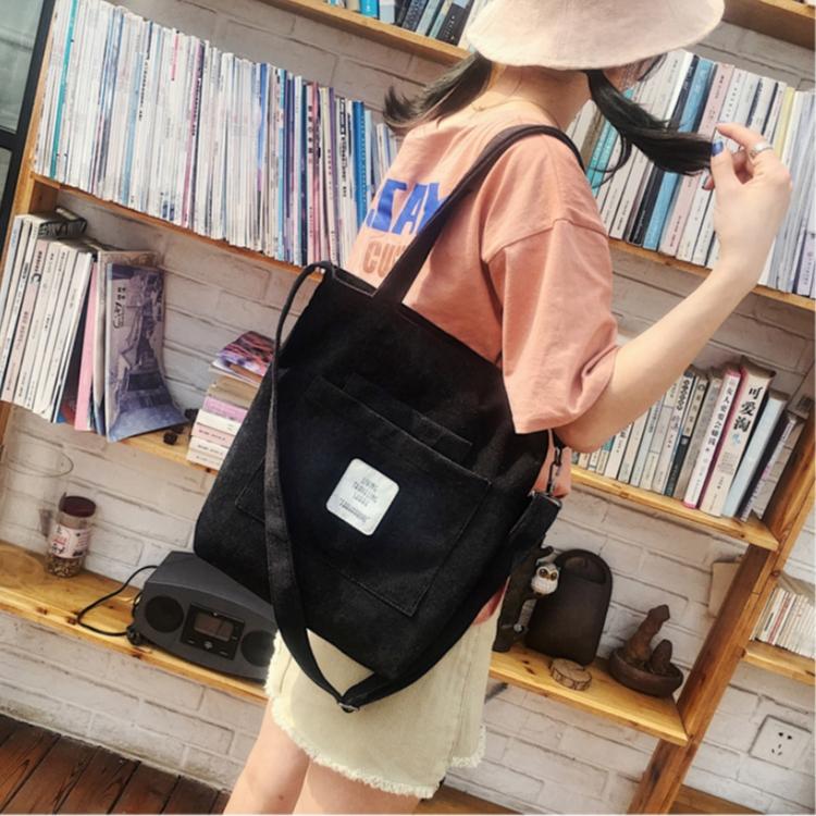 Product Introduction of 【Wala nang replenishment】 New Art Canvas Bag Shoulder Crossbody College Style Student Portable Corduroy Women's Bag bagsmart  tote versatile bag 13