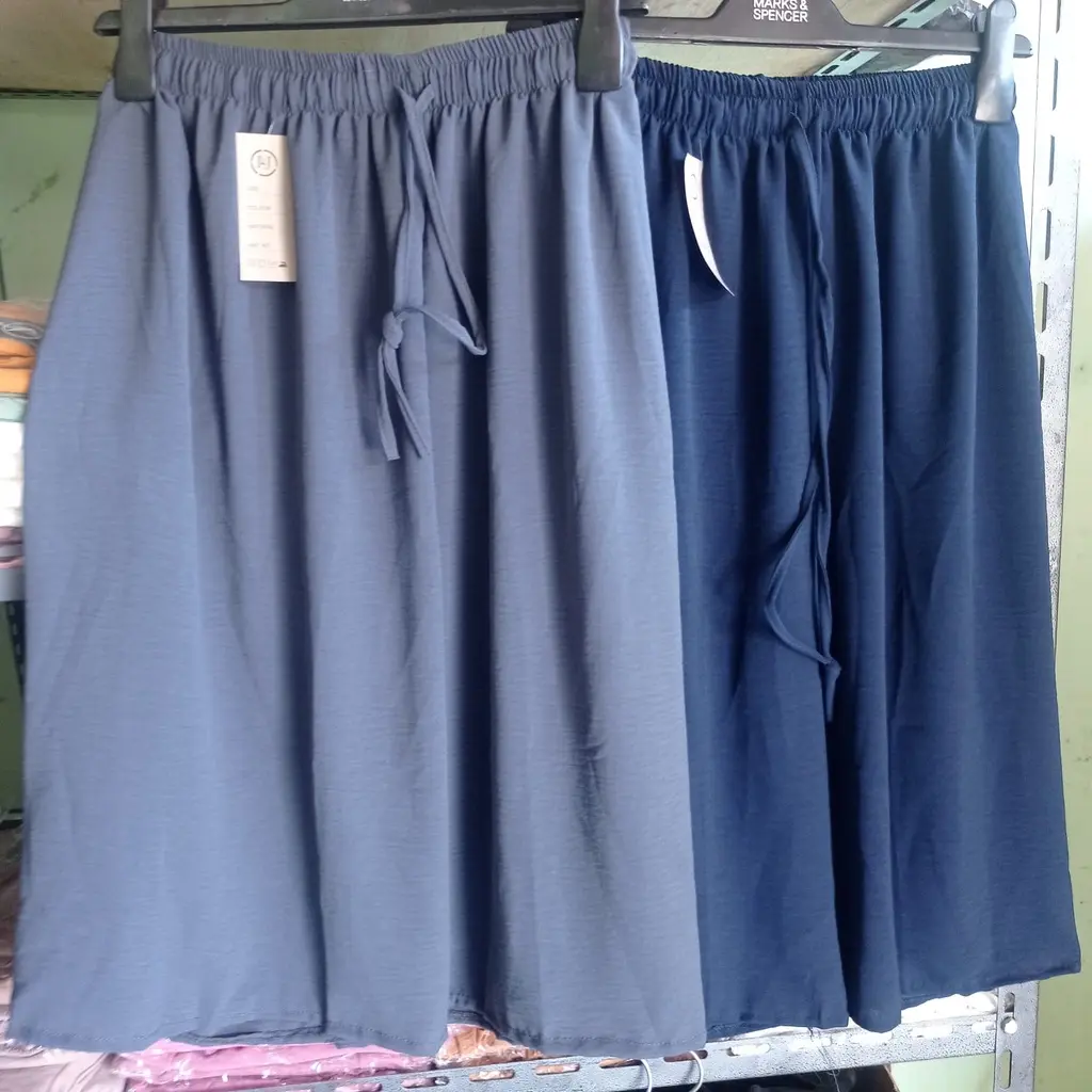 YES Kulot Pendek Crinkle Jumbo 7/8 Polos Airflow Karet Melar Nyaman