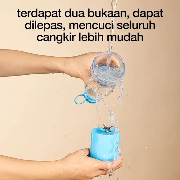 Rockstar bahan yang aman untuk makanan blender 6 bilah mata pisau juicer mini blander 420ml  portable  usb charge chopper  kekinian 6