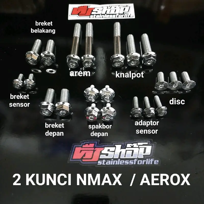 NEW baut probolt 2 KUNCI hexagon NMAX/AEROX NEW Steinlis Heng original anti karat 0