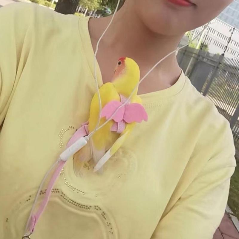 Product Introduction of Parrot Bird Flying Traction Rope Adjustable Ultra-light Harness Leash With Comfortable Handle For Cockatiel Small Birds hotsale 15