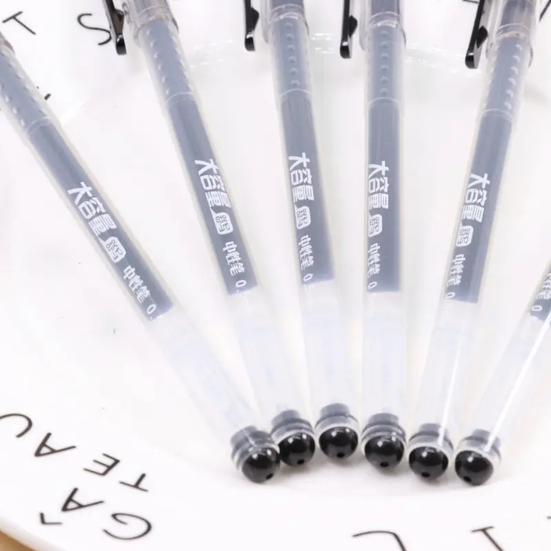 Bút gel ngòi kim mưc đỏ/ đen 0.5mm siêu nhẹ B112 Bút gel đệm tay nhưa viết mượt, trơn tru hoc sinh tôc ký 4