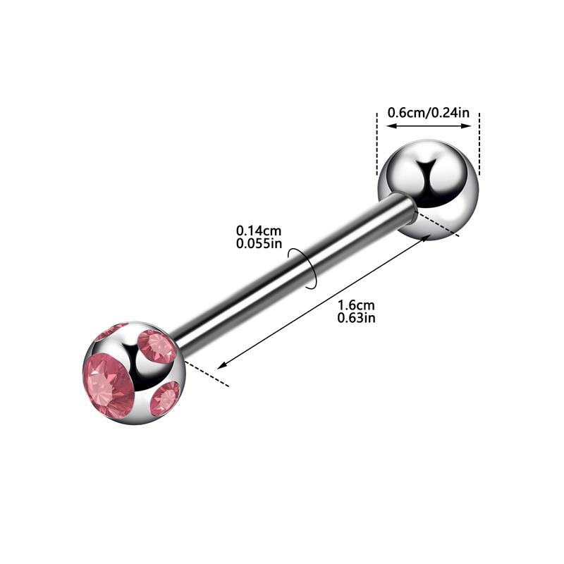 Product Introduction of Stainless Steel Colored  Tongue Stud Barbell Ear Cartilage Stud Piercing Piercing Jewelry Straight Bar 2