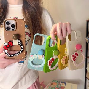 ที่ใส่แหวนสัตว์ขนาดเล็ก เข้ากันได้กับเคสโทรศัพท์ Apple 16 Pro ดีไซน์ลายจุดการ์ตูน ขาตั้งใหม่ เหมาะสำหรับ iPhone 14 Pro Max และ 15 Pro เคสนิ่มครอบคลุมเต็มรูปแบบสำหรับคู่รัก 13