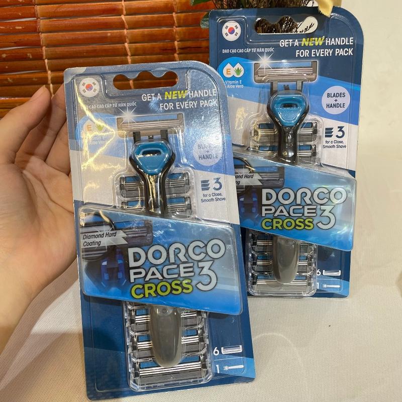 Dao Cạo Râu Lưỡi Lam Cao Cấp Dorco Pance Cross 3 với 3 Lưỡi Thay Thế