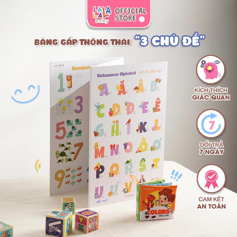 [KOL] Bảng gấp thông thái song ngữ Anh Việt kích thước lớn Lalala baby đồ chơi nhiều chủ đề 0