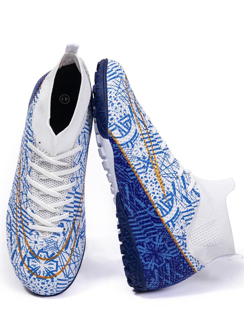 Product Introduction of Men's Sporty Lace Up Soccer Shoes, Comfortable Breathable High Top Football Shoes, Professional Training Shoes for All Seasons 5