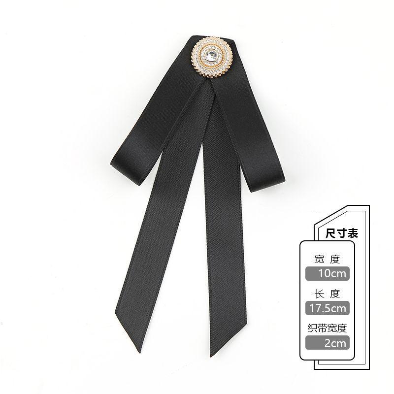 Product Introduction of Bow Tie Female Ornament Bow Black Ribbon Preppy Style Retro Korean Type Women's Shirt Shirt Pin Accessories 6