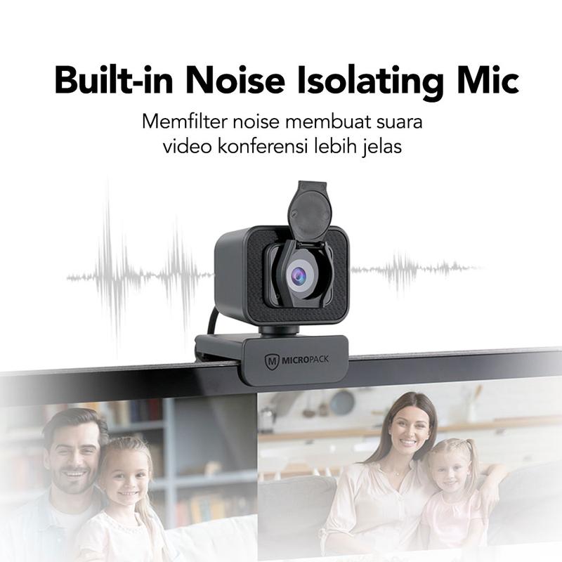 Webcam Full HD Micropack 1080P USB C Connector with Microphone & Beauty effect - MWB-15 5