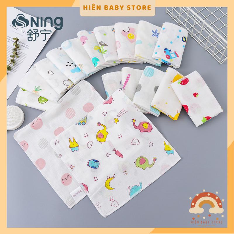 Combo 30 Khăn sữa 2 lớp sợi tre thấm hút nhanh không bụi vải an toàn khi sử dụng cho bé--Hiên baby store Cotton Khăn Tắm