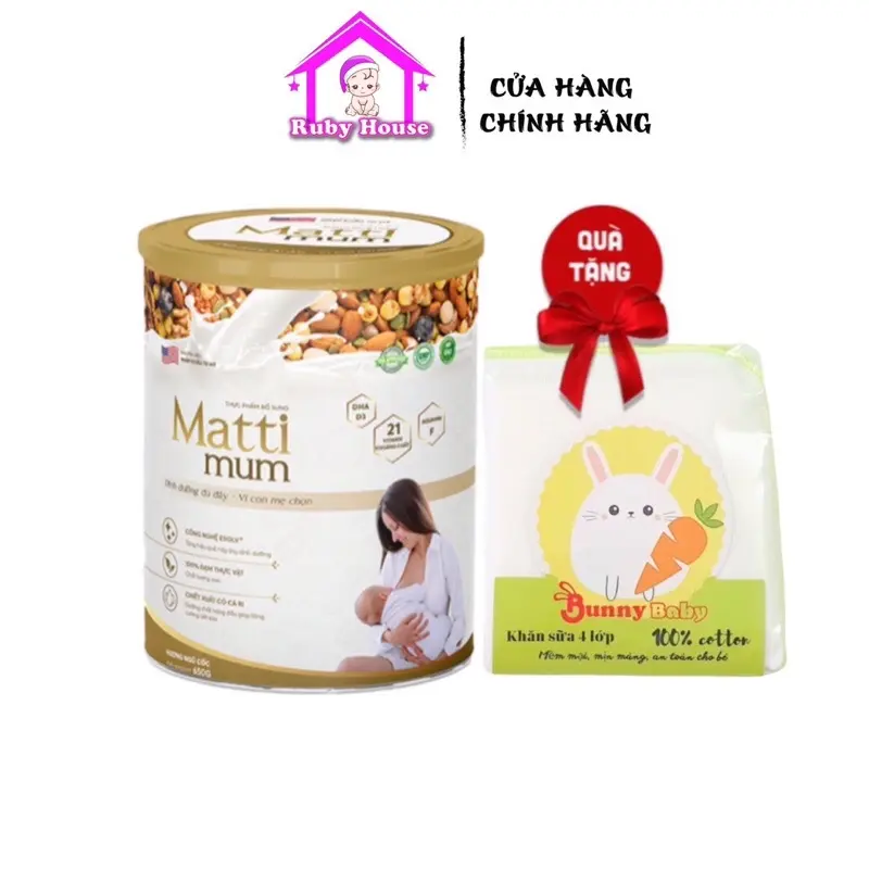 Sữa hạt Matti Mum lon 650g hỗ trợ lợi sữa cho mẹ sau sinh