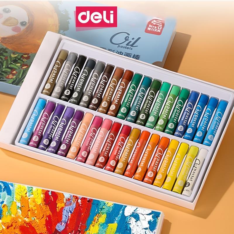  Hộp Bút Sáp Dầu Deli 24 36 48 Màu Chuyên Nghiệp - Soft Oil Pastels Tô Màu Tập Vẽ Tranh cho Học Sinh Trẻ Em - Memories vn 72087 72088 72089 deli stationery 