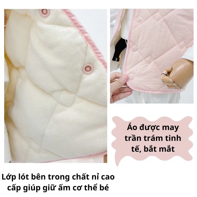 ÁO PHAO GILE TRẦN BÔNG DÀY QCCC CHO BÉ TRAI BÉ GÁI 8- 24KG 6