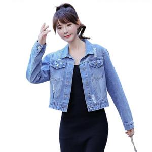 เสื้อโค้ทเดนิม สไตล์เกาหลี ขาด ลำลอง และสง่างาม แจ็กเก็ตครอปขนาดเล็ก สำหรับผู้หญิง เหมาะสำหรับฤดูใบไม้ผลิและฤดูใบไม้ร่วง มาใหม่ในปี 2024 Clothing Lady Women เสื้อ  ครอป ยีน ผู้ หญิง