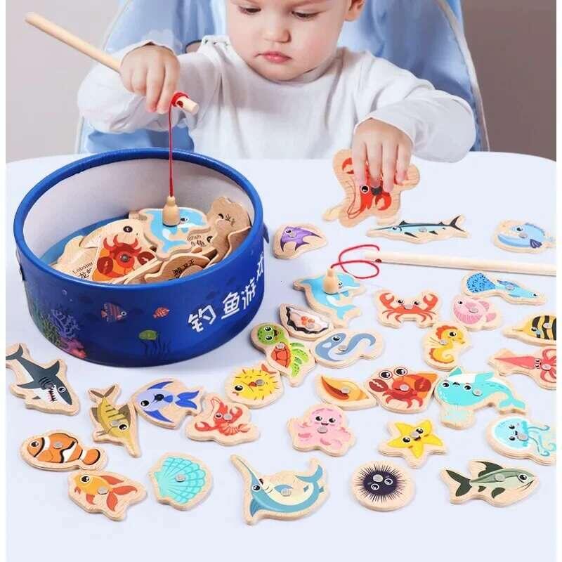 Đồ Chơi Câu Cá Bằng Gỗ, Dành Cho Trẻ Em, Trò Chơi Cá Nhận Thức Sinh Vật Biển Hoạt Hình, Đồ Chơi Giáo Dục Tương Tác Giữa Cha Mẹ Và Con Cái 0