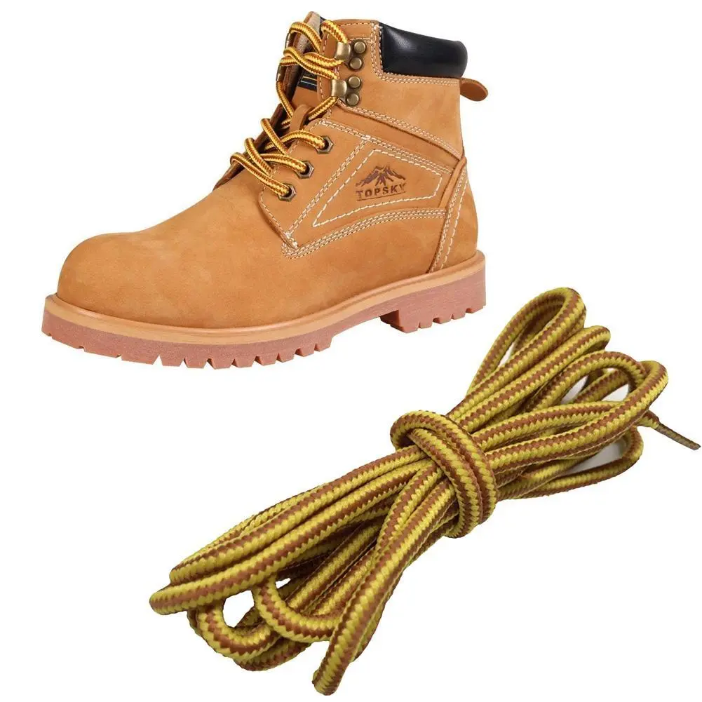 1Pair Striped Double Color Shoe laces Boots Outdoor Sport ShoeLaces Cotton Round Shoelace  Colors Length 120CM
