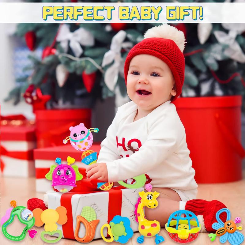 Random Color Baby Rattles Toy, 11pcs Baby Rattles Toy Kit for Fun  Play , Cute Baby Rattle Sensory Nursery Toy Set, Boy Girl Gifts Infant Newborn 6